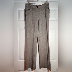 Fashion Bug Vintage Stretchy Cream And Black Patterned Dress Pants